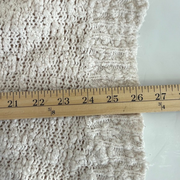 Free People Songbird Chunky Textured Oversized Pullover Sweater Med Cream Cozy - Picture 13 of 13